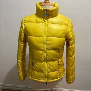 Patrizia Pepe yellow down mock neck zipper puffer jacket